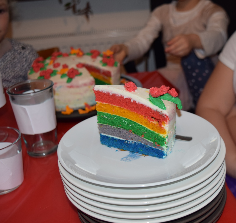 duhový dort překvapení pro děti